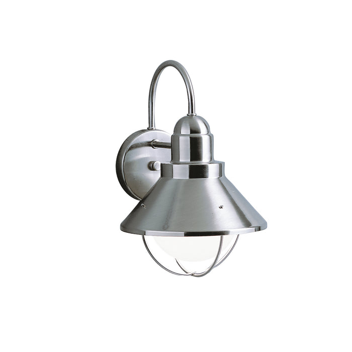 Kichler 9022NI Seaside One Light Outdoor Wall Mount, Brushed Nickel Main Image.jpg