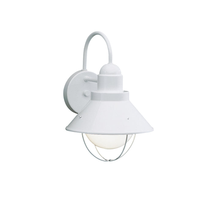 Kichler 9022WH Seaside One Light Outdoor Wall Mount, White Main Image.jpg