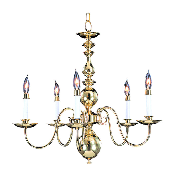 Framburg 9126 PB Jamestown Five Light Chandelier, Polished Brass Main Image.jpg