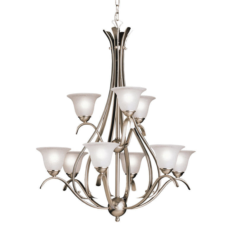 Kichler 2520NI Nine Light Chandelier, Brushed Nickel