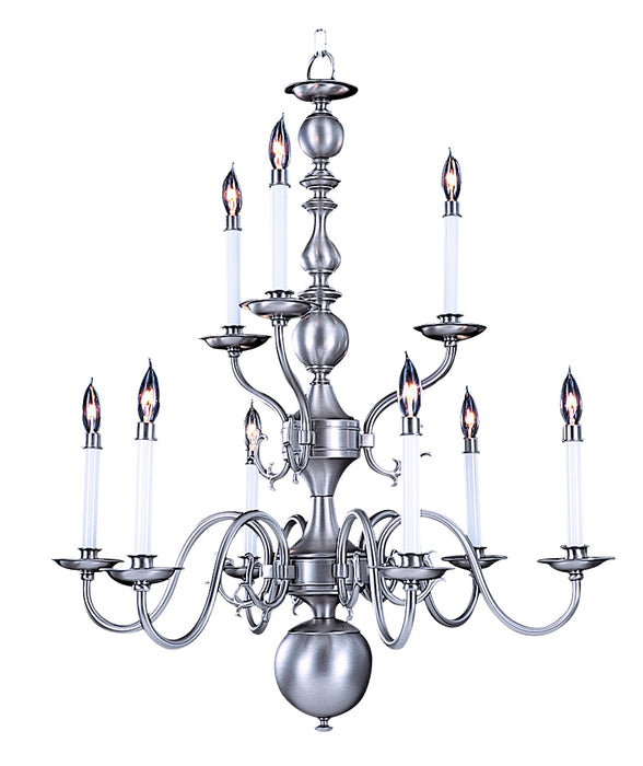 Framburg 9129 SP Jamestown Nine Light Chandelier, Satin Pewter Main Image.jpg