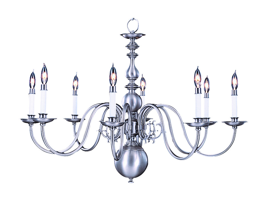 Framburg 9130 SP Jamestown Eight Light Chandelier, Satin Pewter Main Image.jpg