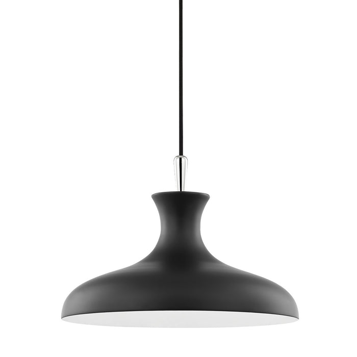 Mitzi H421701S-PN/BK Cassidy One Light Pendant, Polished Nickel/Black Main Image.jpg