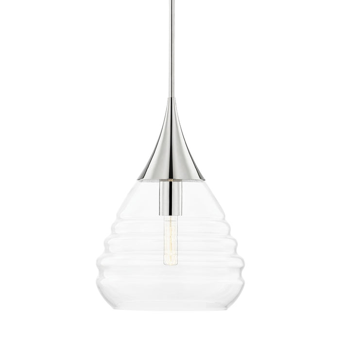 Mitzi H431701L-PN Marissa One Light Pendant, Polished Nickel Main Image.jpg