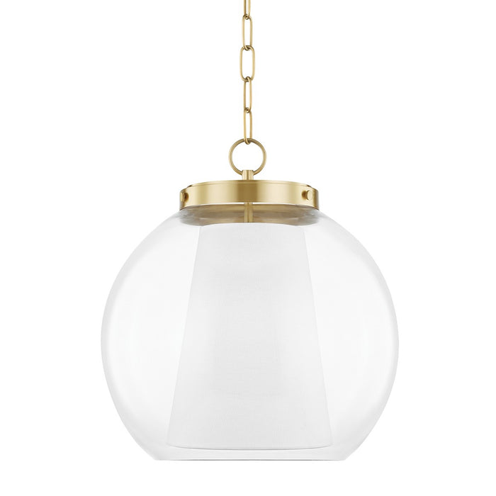 Mitzi H457701L-AGB Sasha One Light Pendant, Aged Brass Main Image.jpg