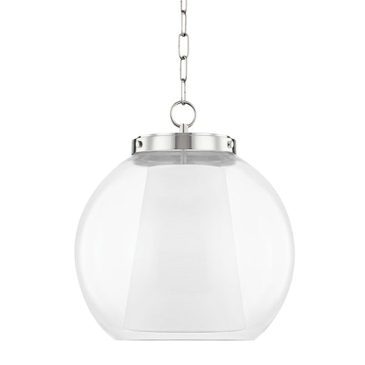 Mitzi H457701L-PN Sasha One Light Pendant, Polished Nickel Main Image.jpg