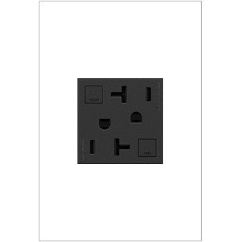 adorne® AGFTR2202G4 Tamper-Resistant 20A Duplex Self-Test GFCI Receptacles, Graphite Main Image.jpg