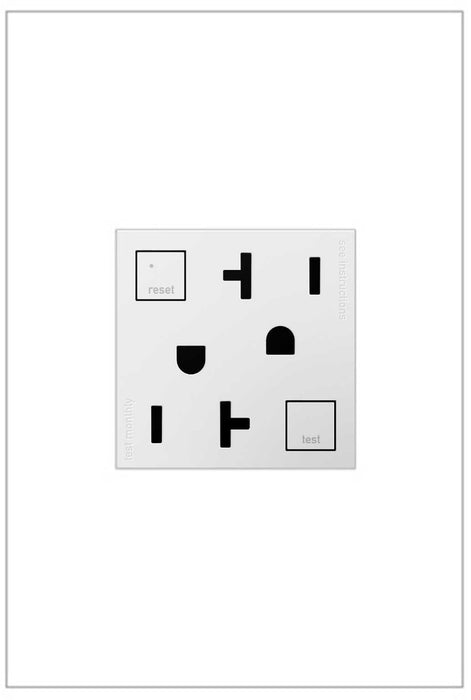 Legrand AGFTR2202W4 Adorne Duplex Self-Test GFCI Receptacles, White Main Image