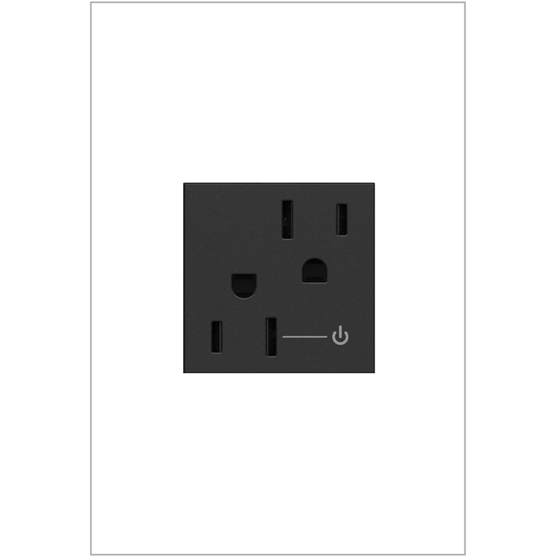 adorne® ARCH152G10 15A Tamper-Resistant Half-Controlled Outlet, Graphite Main Image.jpg