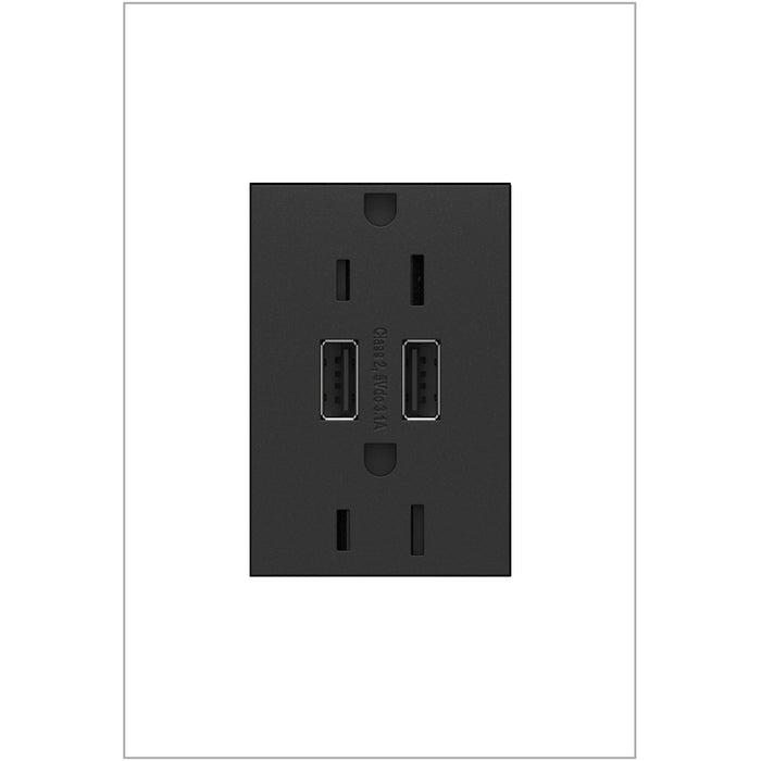 Legrand ARTRUSB153G4 Adorne Dual-USB Outlet, Graphite Main Image