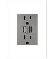 adorne® ARTRUSB153M4 Dual-USB Outlet , Magnesium Main Image.jpg