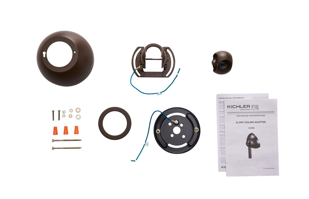 Kichler 337005TZP Slope Adapter, Tannery Bronze Powder Coat (2)