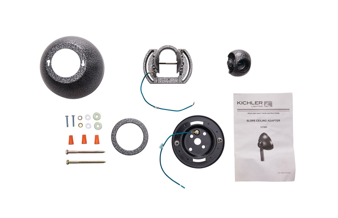 Kichler 337005WSP Slope Adapter, Weathered Steel Powder Coat (2)