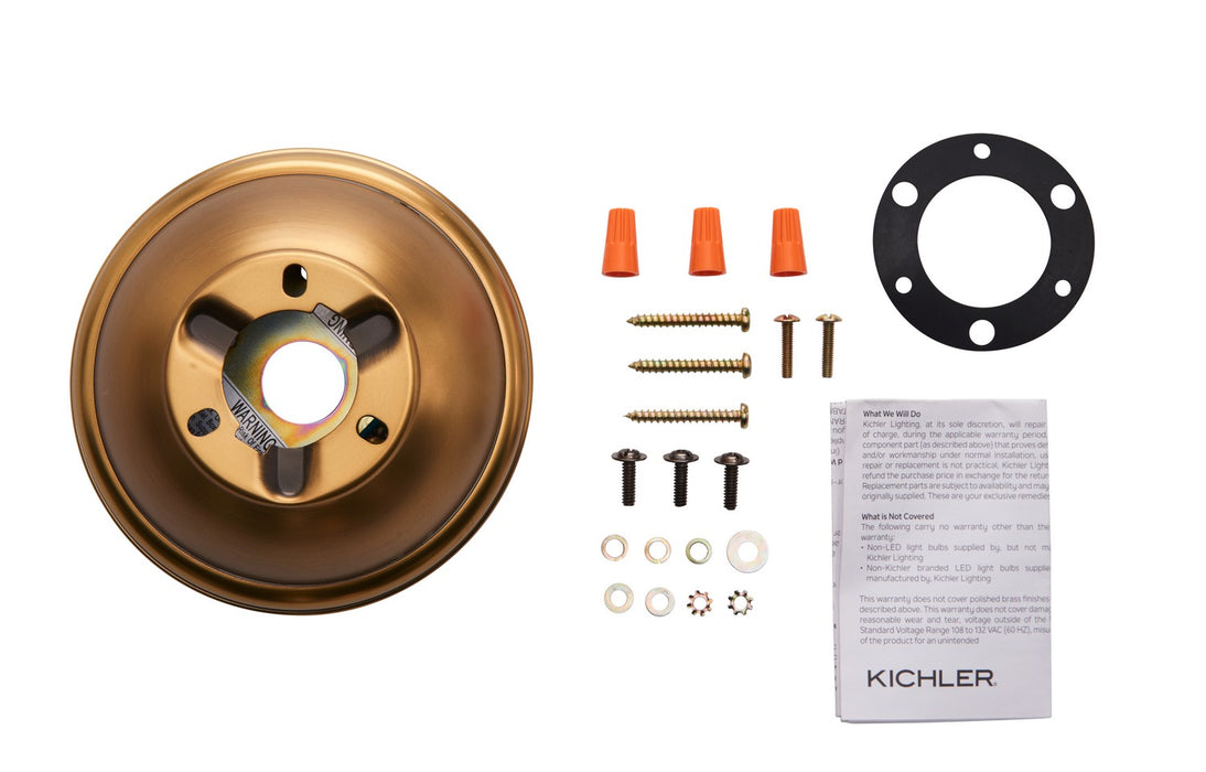 Kichler 337008BAB Flush Mount Kit, Burnished Antique Brass (2)