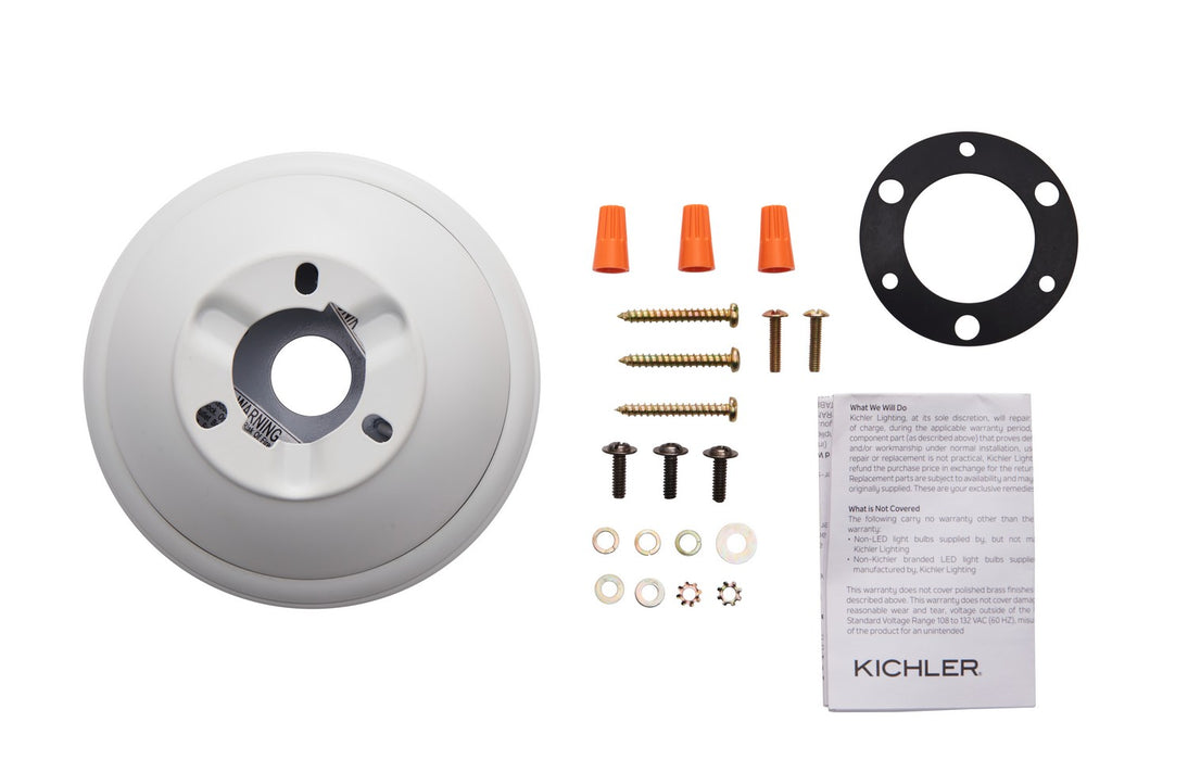 Kichler 337008MWH Flush Mount Kit, Matte White (2)