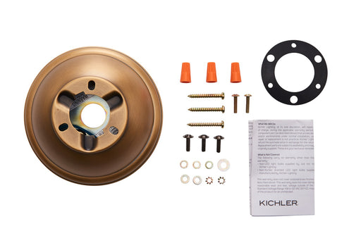 Kichler 337008NBR Flush Mount Kit, Natural Brass (2)