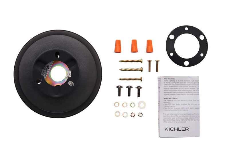 Kichler 337008WZC Flush Mount Kit, Weathered Zinc (2)