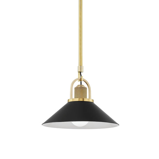 Hudson Valley 2613-AGB/BK Syosset One Light Pendant, Aged Brass/Black Main Image.jpg