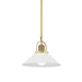 Hudson Valley 2613-AGB/WH Syosset One Light Pendant, Aged Brass/Soft Off White Main Image.jpg