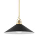 Hudson Valley 2620-AGB/BK Syosset One Light Pendant, Aged Brass/Black Main Image.jpg