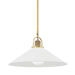 Hudson Valley 2620-AGB/WH Syosset One Light Pendant, Aged Brass/Soft Off White Main Image.jpg