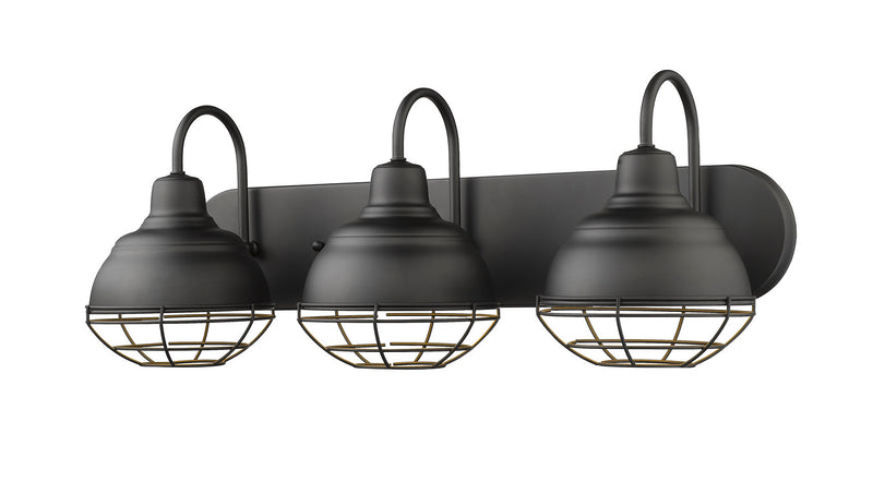 Millennium 5423-MB Neo-Industrial Three Light Vanity, Matte Black Main Image.jpg
