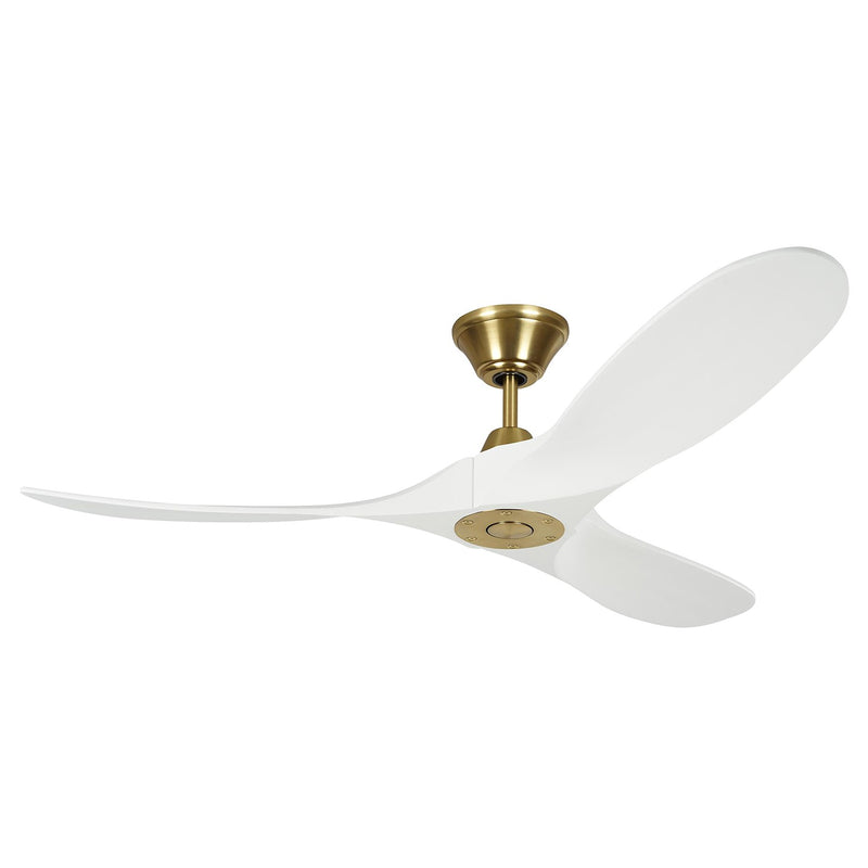 Visual Comfort Fan 3MAVR52RZWBBS Maverick 52" Ceiling Fan, Burnished Brass and White Main Image.jpg