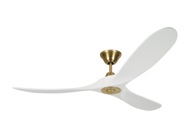 Visual Comfort Fan 3MAVR60RZWBBS Maverick 60" Ceiling Fan, Burnished Brass and White Main Image.jpg