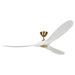 Visual Comfort Fan 3MAVR70RZWBBS Maverick 70" Ceiling Fan, Burnished Brass and White Main Image.jpg