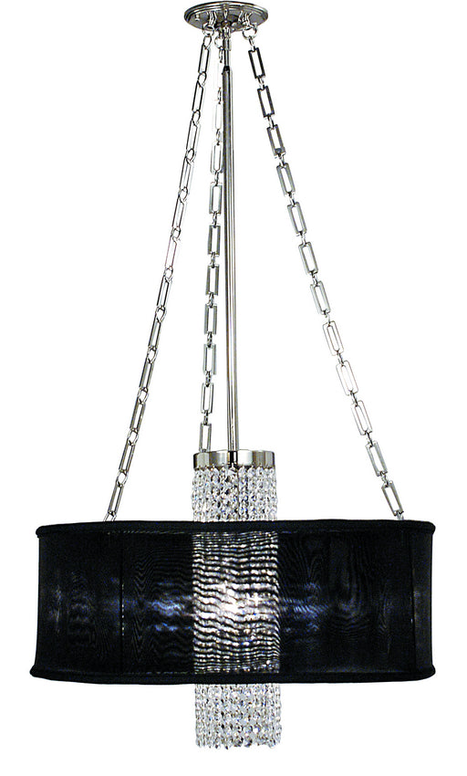 Framburg 1955 PS/SWH Angelique One Light Chandelier, Polished Silver with White Sheer Shade Main Image.jpg