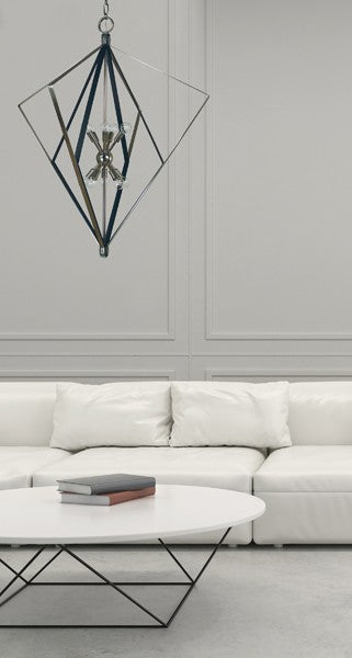 Framburg 3023 PN/MBLACK Zoe Ten Light Foyer Chandelier, Polished Nickel with Matte Black Accents Alternate Image.jpg
