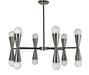 Framburg 3036 BN/MBLACK Equinox 12 Light Chandelier, Brushed Nickel with Matte Black Accents Main Image.jpg