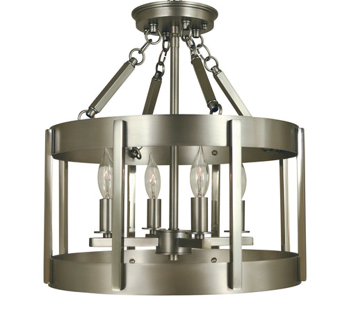 Framburg 4662 SP/PN Pantheon Four Light Flush / Semi-Flush Mount, Satin Pewter with Polished Nickel Main Image.jpg