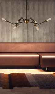 Framburg 4688 AB/MBLACK Felix Six Light Chandelier, Antique Brass with Matte Black Alternate Image.jpg