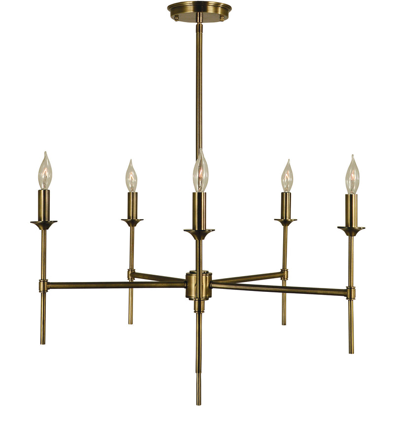 Framburg 4695 AB Chandler Five Light Chandelier, Antique Brass Main Image.jpg