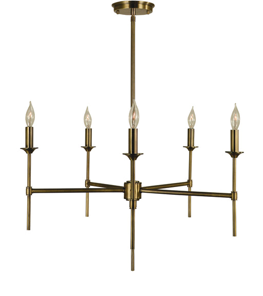 Framburg 4695 AB Chandler Five Light Chandelier, Antique Brass Main Image.jpg