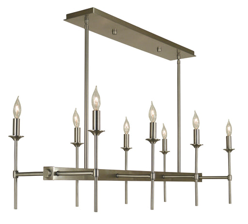 Framburg 4698 BN Chandler Eight Light Island Chandelier, Brushed Nickel Main Image.jpg