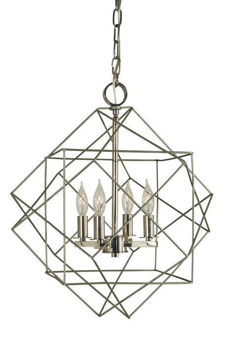 Framburg 4704 SP/PN Etoile Four Light Chandelier, Satin Pewter with Polished Nickel Main Image.jpg