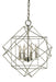 Framburg 4704 SP/PN Etoile Four Light Chandelier, Satin Pewter with Polished Nickel Main Image.jpg