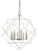 Framburg 4708 SP/PN Etoile Eight Light Foyer Chandelier, Satin Pewter with Polished Nickel Main Image.jpg