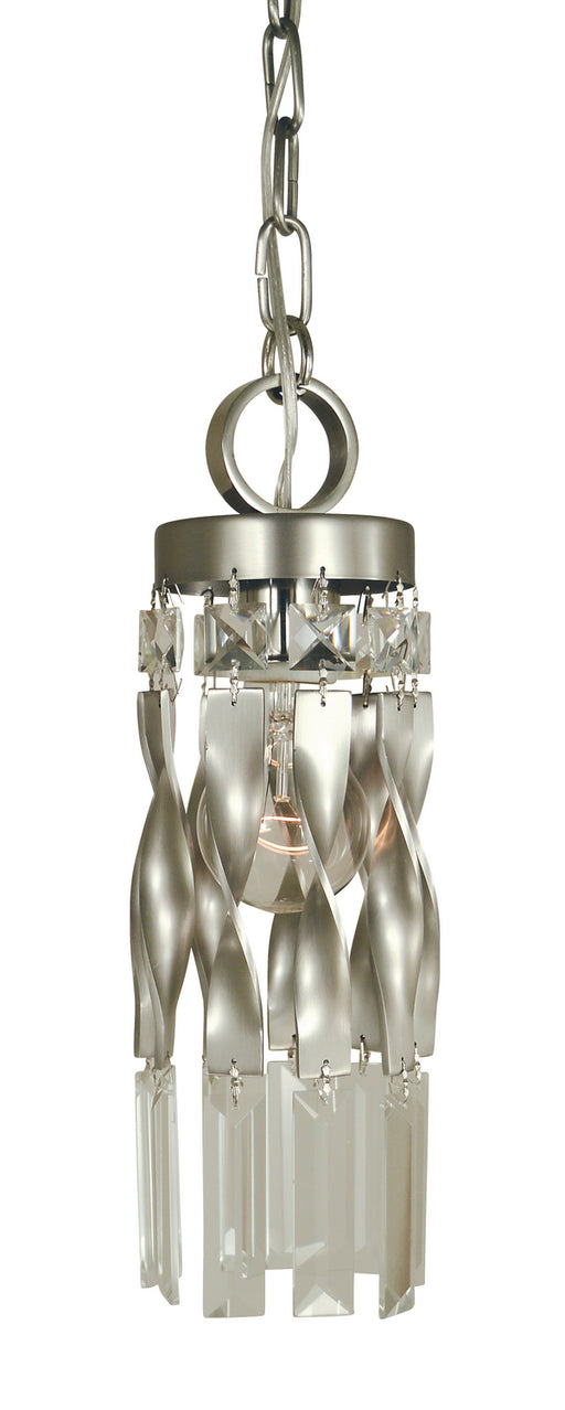 Framburg 4718 SP/PN Adele One Light Pendant, Satin Pewter with Polished Nickel Main Image.jpg