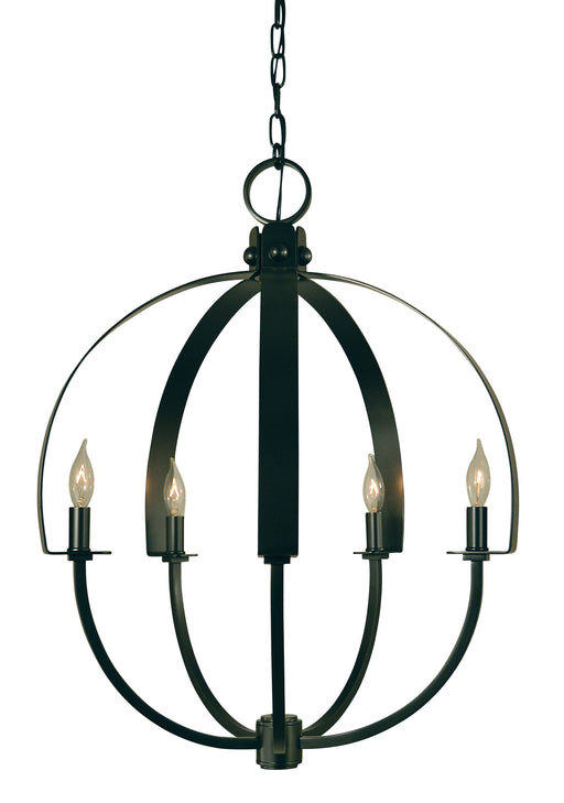 Framburg 4725 AB Luna Five Light Chandelier, Antique Brass Main Image.jpg