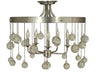 Framburg 4768 SP/PN Falling Stars Five Light Flush / Semi-Flush Mount, Satin Pewter with Polished Nickel Main Image.jpg