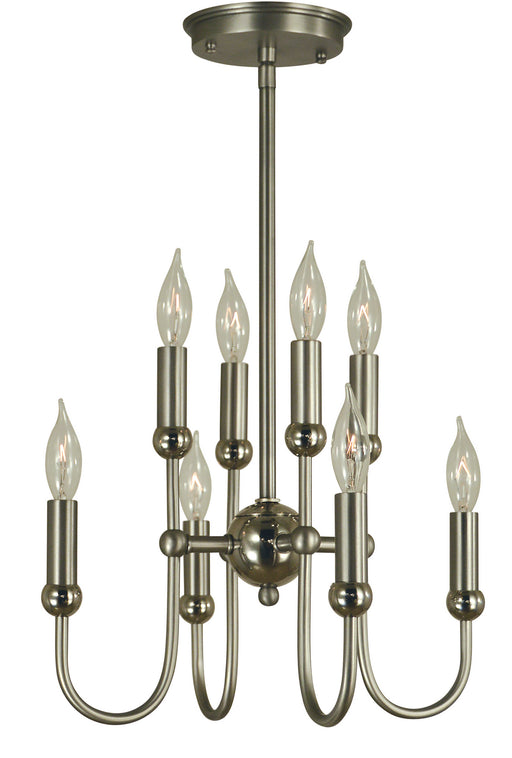 Framburg 4794 SP/PN Nicole Eight Light Chandelier, Satin Pewter with Polished Nickel Main Image.jpg