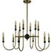 Framburg 4798 AB/MBLACK Nicole 12 Light Chandelier, Antique Brass with Matte Black Main Image.jpg