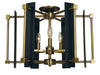 Framburg 4803 AB/MBLACK Louvre Five Light Flush / Semi-Flush Mount, Antique Brass with Matte Black Accents Main Image.jpg