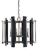 Framburg 4807 PN/MBLACK Louvre Six Light Chandelier, Polished Nickel with Matte Black Accents Main Image.jpg