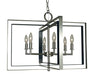 Framburg 4866 BN/MBLACK Symmetry Six Light Chandelier, Brushed Nickel with Matte Black Accents Main Image.jpg