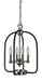 Framburg 4934 PN/MBLACK Boulevard Four Light Chandelier, Polished Nickel with Matte Black Accents Main Image.jpg