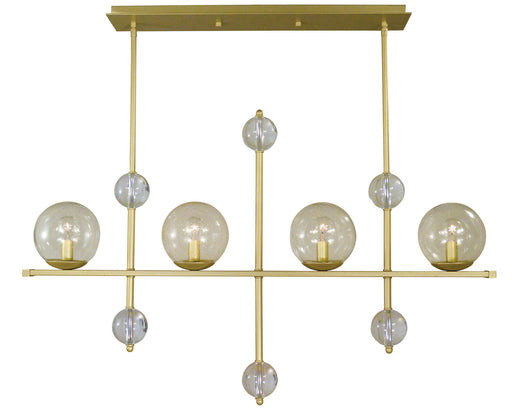 Framburg 4944 SB Solaris Four Light Island Chandelier, Satin Brass Main Image.jpg